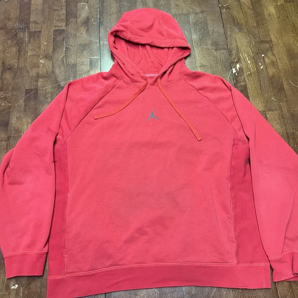 Vintage‎ Y2K Nike Air Jordan Center Jumpman Logo Dri Fit Smoked Hoodie Mens XL